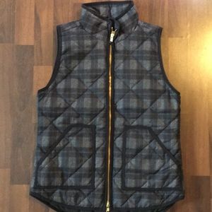 J Crew Factory plaid puffer vest